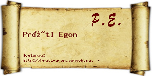 Prátl Egon névjegykártya